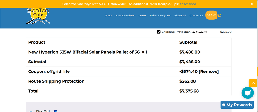 Santan Solar Coupon Code - Save 10% Off at Checkout